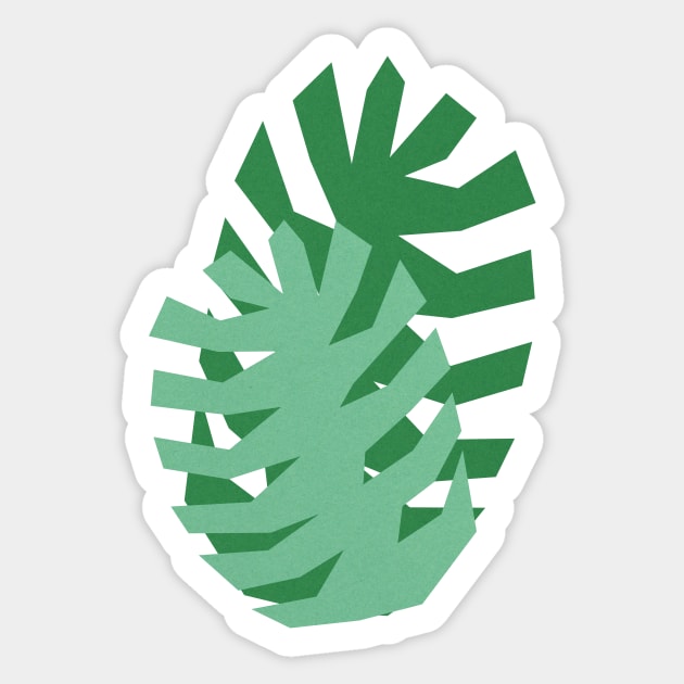 Two Monstera Leavess Sticker by Rosi Feist